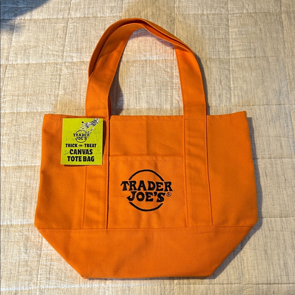 Trader Joe's Mini Orange Canvas Tote Bag